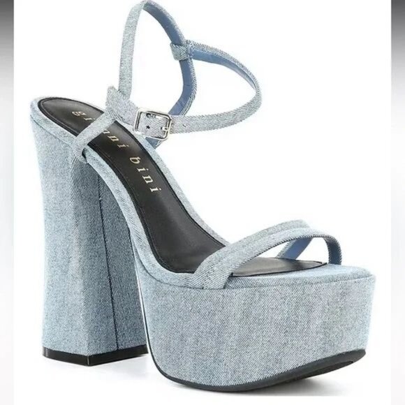 Gianni Bini Babel Denim Heel - Picture 1 of 2